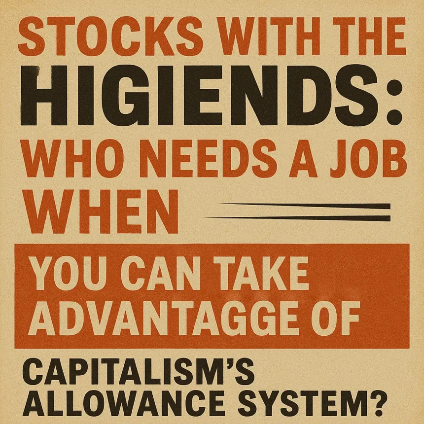 "Stocks With the Highest Dividends: Who Needs a Job When You Can Take Advantage of Capitalism's Allowance System?"