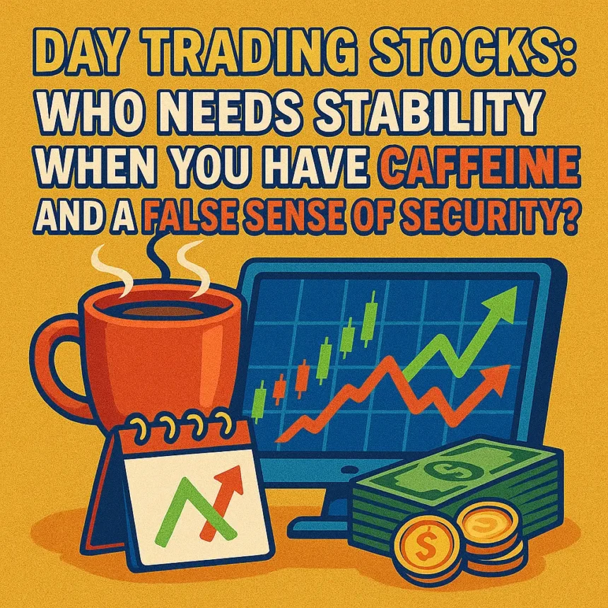 "Day Trading Stocks: Who Needs Stability When You Have Caffeine and a False Sense of Security?"