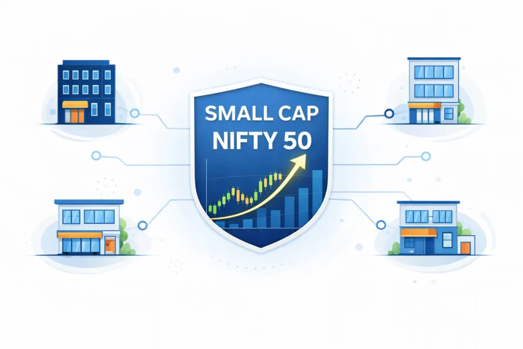 Concept explaining small cap nifty 50 index in India