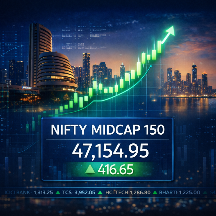 Nifty Midcap 150 index chart showing midcap stock growth in India