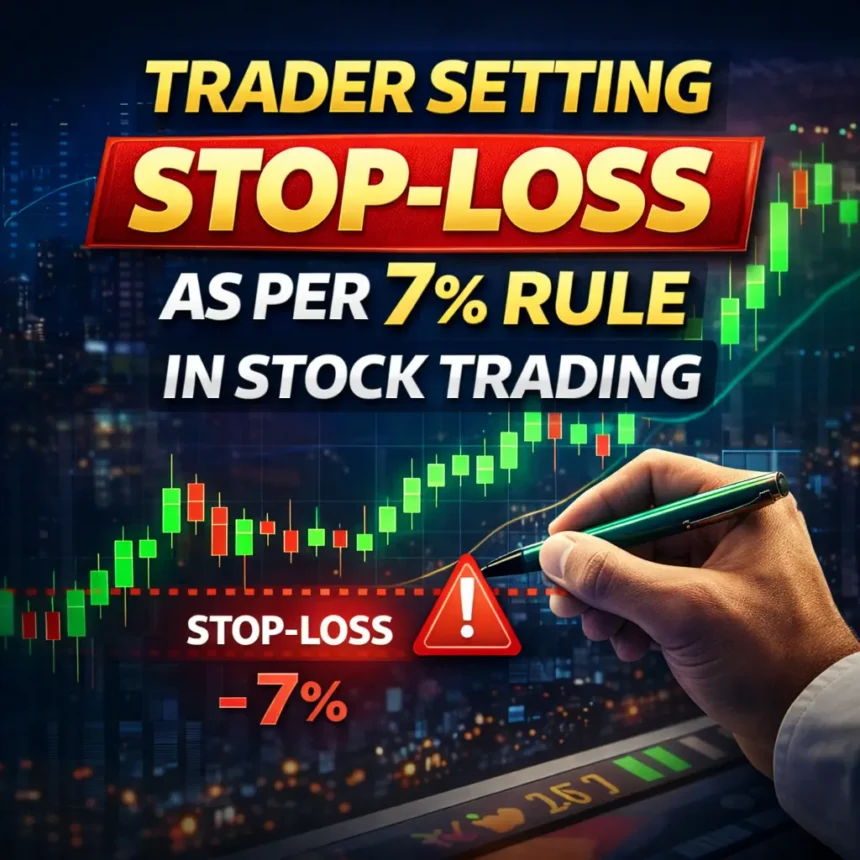 Trader setting stop-loss as per 7% rule in stock trading