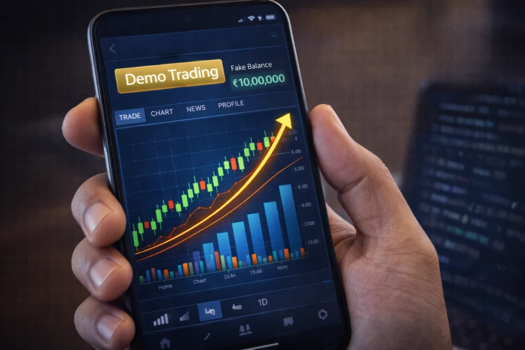 Demo trading mode on paper trading app in India