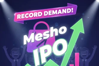 Investors analysing Meesho IPO Day 1 subscription performance on stock market screen