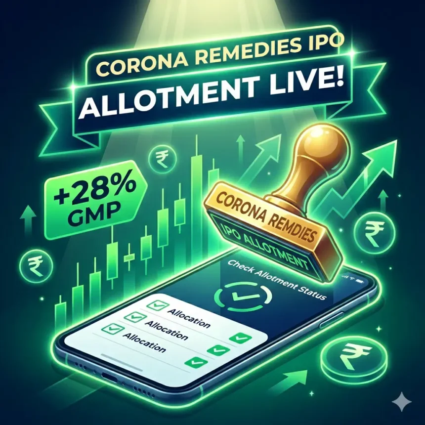 Corona Remedies IPO Allotment LIVE: GMP Hints at 28% Listing Jump - Full Guide to Check Status Online