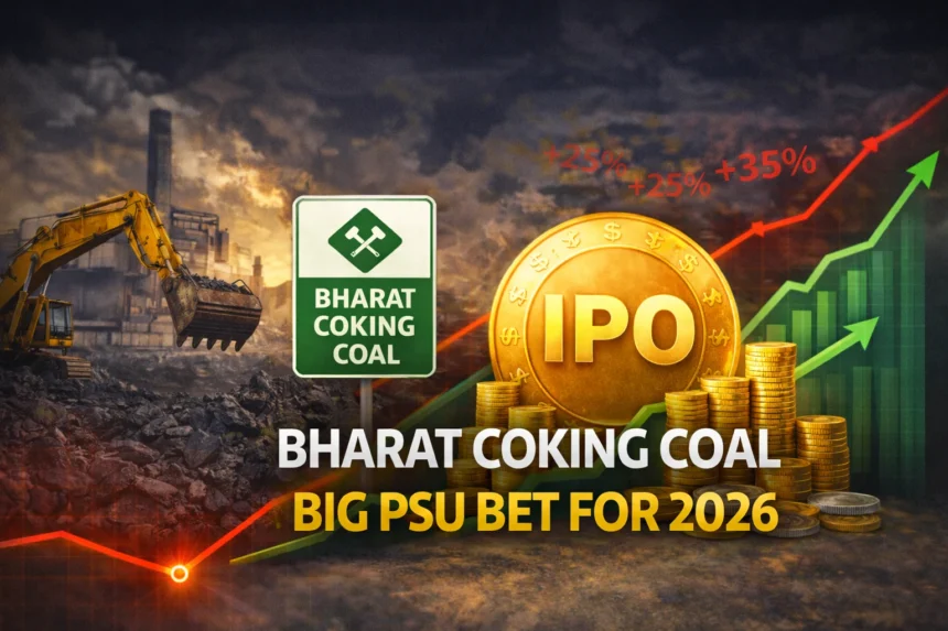 Bharat Coking Coal Limited coal mining operations in Jharkhand showing heavy machinery and open-cast mines ahead of the Bharat Coking Coal IPO 2026.