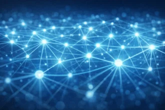 Deep Node AI technology visualized as connected neural network