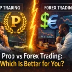 Comparison of prop vs forex trading showing firm capital and retail trader setup