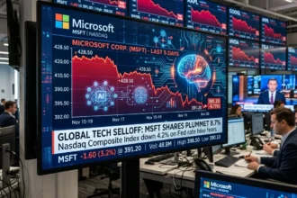 Microsoft stock faces worst quarterly performance since 2008 amid AI concerns.