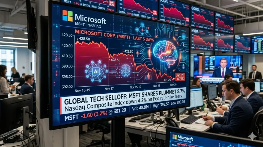 Microsoft stock faces worst quarterly performance since 2008 amid AI concerns.