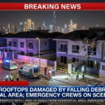 Missile interception debris falls on homes in Dubai injuring two Indians.