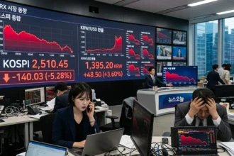 South Korea stocks see biggest selloff since 2008 as currency tumbles.