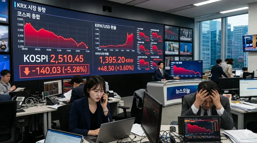 South Korea stocks see biggest selloff since 2008 as currency tumbles.