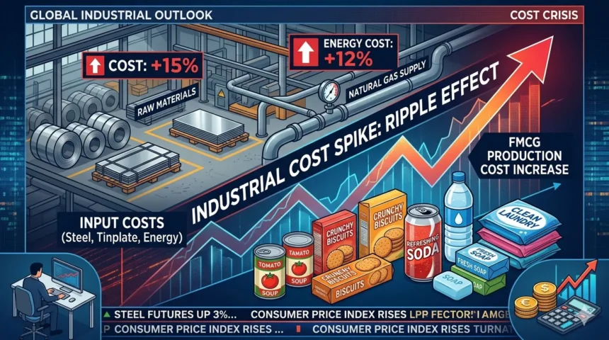 Tinplate prices rise due to gas supply crunch impacting FMCG packaging costs.